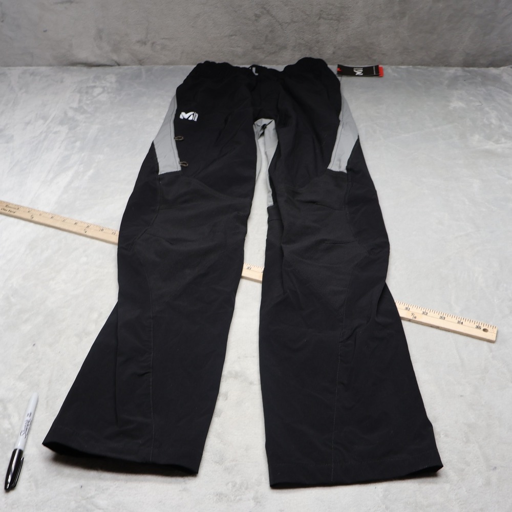 Millet Pants Mens Small Black Direct X Stretch Hiking Light Wind Rain 26x33 NEW